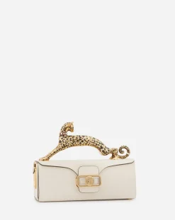 Pencil cat bag in shiny calfskin leather and rhinestones Women Pencil