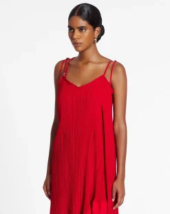 Sale Pleated dress with straps Women Dresses