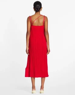 Sale Pleated dress with straps Women Dresses