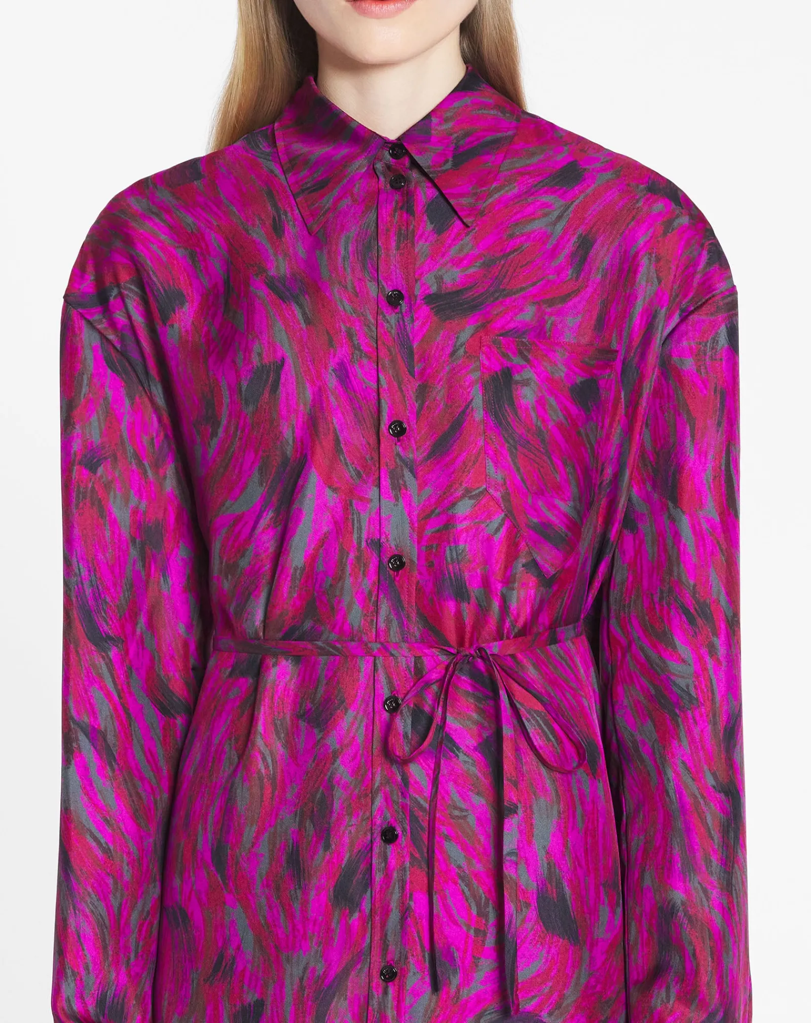 Online Printed shirt dress with pleats Women Dresses