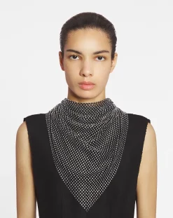 Resille mesh choker with rhinestones Women Silks & Scarves