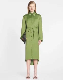 Outlet Shirt dress with pleats Women Dresses