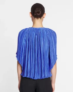 Hot Short-sleeved pleated blouse Women Tops
