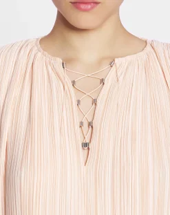 Outlet Short-sleeved pleated dress Women Dresses