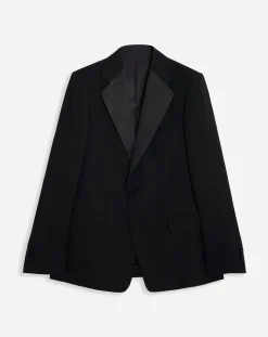 Hot Single-breasted flap pockets jacket with satin lapels Coats & Jackets