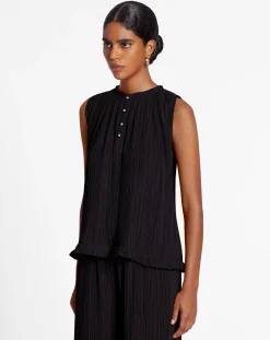 Outlet Sleeveless pleated top Women Tops