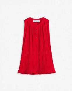 Sleeveless pleated top Women Tops