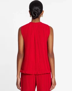 Sleeveless pleated top Women Tops