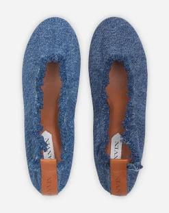 Outlet The ballerina flat in denim Women Ballerinas