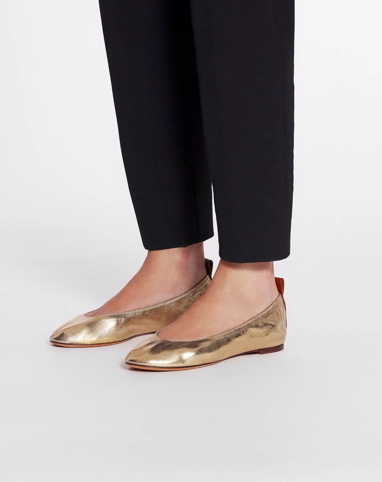 Best The ballerina flat in metallic leather Women Ballerinas