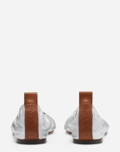 Online The ballerina flat in metallic leather Women Ballerinas