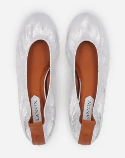 Online The ballerina flat in metallic leather Women Ballerinas