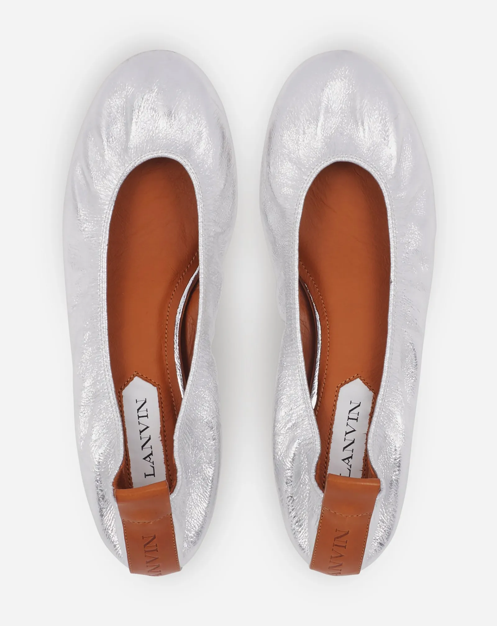 Online The ballerina flat in metallic leather Women Ballerinas