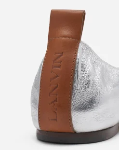 Online The ballerina flat in metallic leather Women Ballerinas