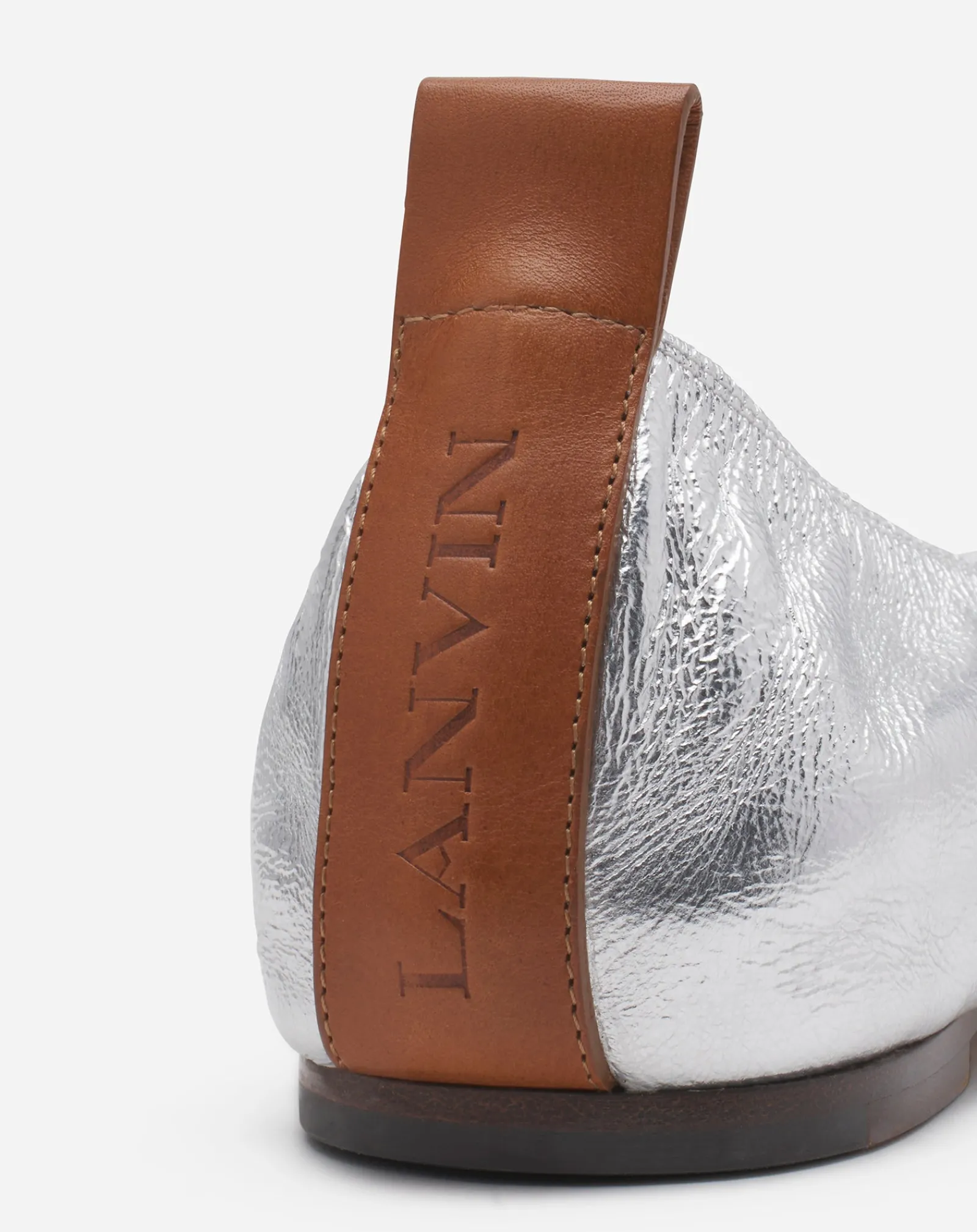 Online The ballerina flat in metallic leather Women Ballerinas
