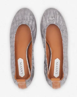 Outlet The ballerina in crocodile-effect leather Women Ballerinas