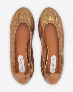 Outlet The ballerina in crocodile-effect leather Women Ballerinas