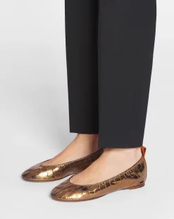 Outlet The ballerina in crocodile-effect leather Women Ballerinas