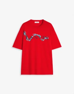Outlet Unisex dragon print loose-fitting t-shirt Women T-shirts & Sweatshirts