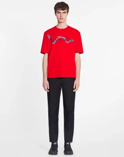 Outlet Unisex dragon print loose-fitting t-shirt Women T-shirts & Sweatshirts