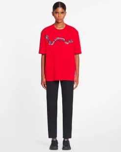Sale Unisex dragon print loose-fitting t-shirt T-shirts & Polos