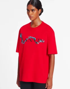 Sale Unisex dragon print loose-fitting t-shirt T-shirts & Polos