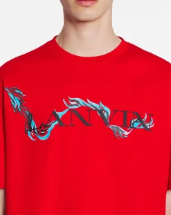Sale Unisex dragon print loose-fitting t-shirt T-shirts & Polos