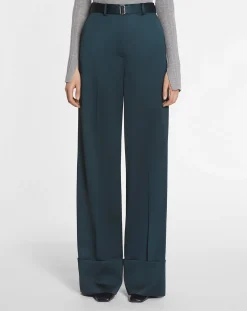 Wide-leg pants with cuffs Women Pants